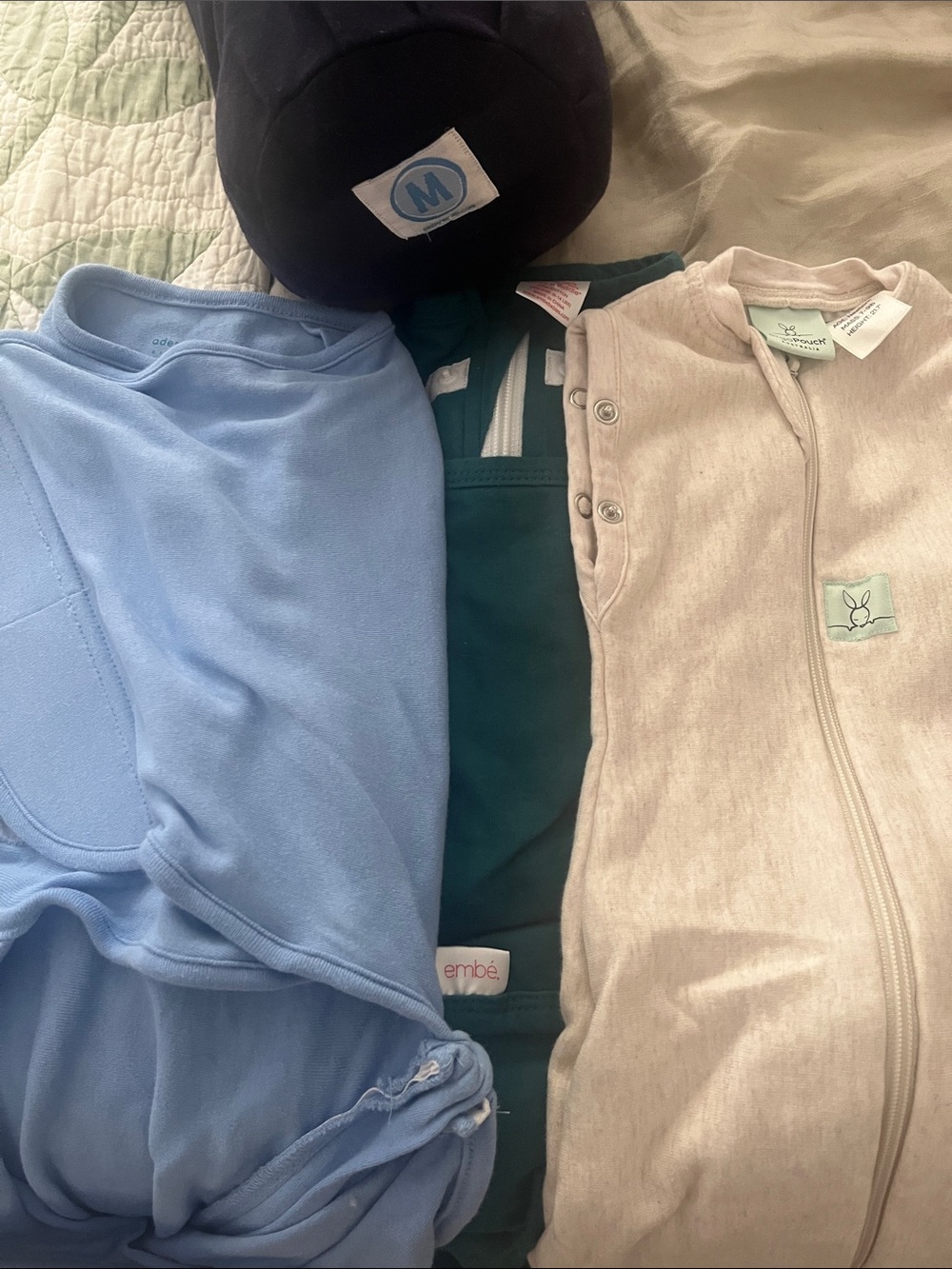 Three swaddles and Moby wrap